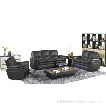 G-2843 3RR+2RR+1R Recliner Sofa Top Grain Cow Leather+PVC Promotion